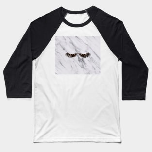 Grey marble rose gold lashes Baseball T-Shirt